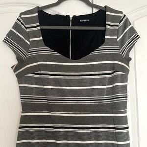Express Midi striped dress. Zip back finish. Size stretchy large.